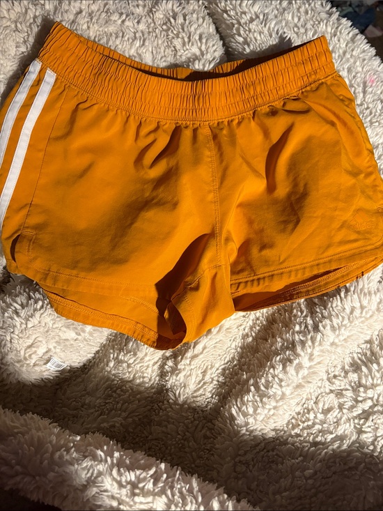 adidas Pants - Adidas Women’s Athletic Shorts in Bright Orange with White Side Stripes